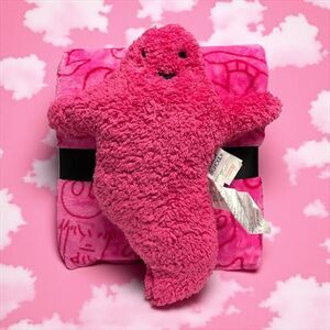 Goblin & Ghoul Pink pillow and blanket set NWT